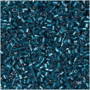 Rico Design Rocailles 2cut Perlen 2mm 14g petrol/silber