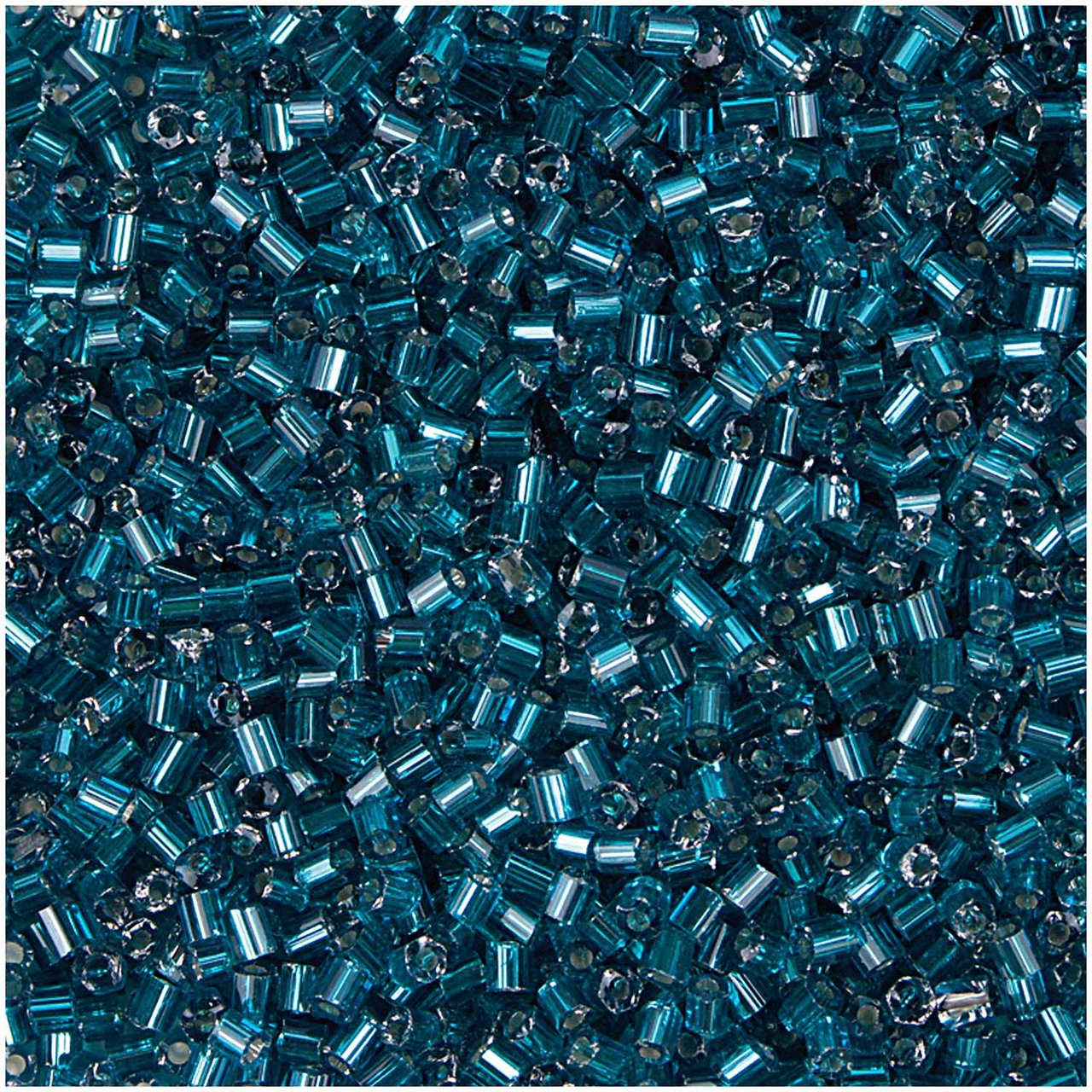 Rico Design Rocailles 2cut Perlen 2mm 14g petrol/silber