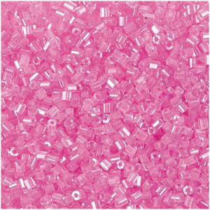 Rico Design Rocailles 2cut Perlen 2mm 14g transparent/pink