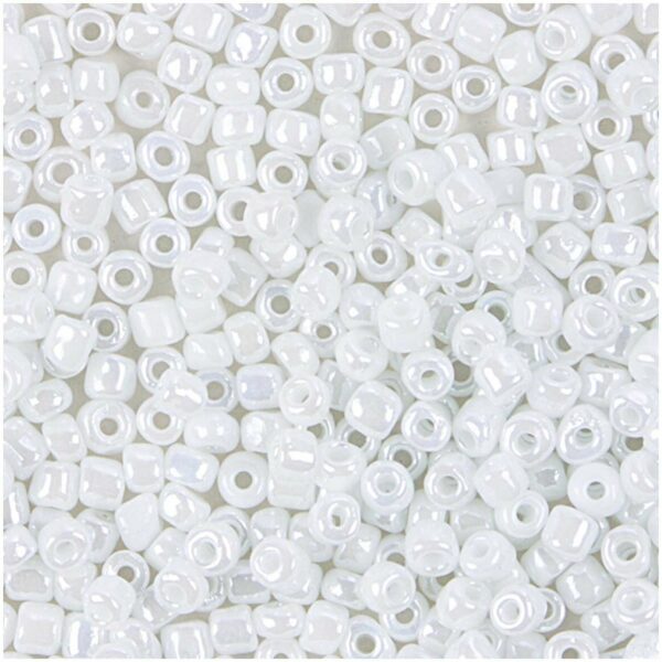 Rico Design Rocailles Perlen 2mm 14g weiß irisierend
