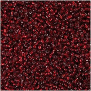 Rico Design Rocailles Perlen 2mm 14g rot/silber