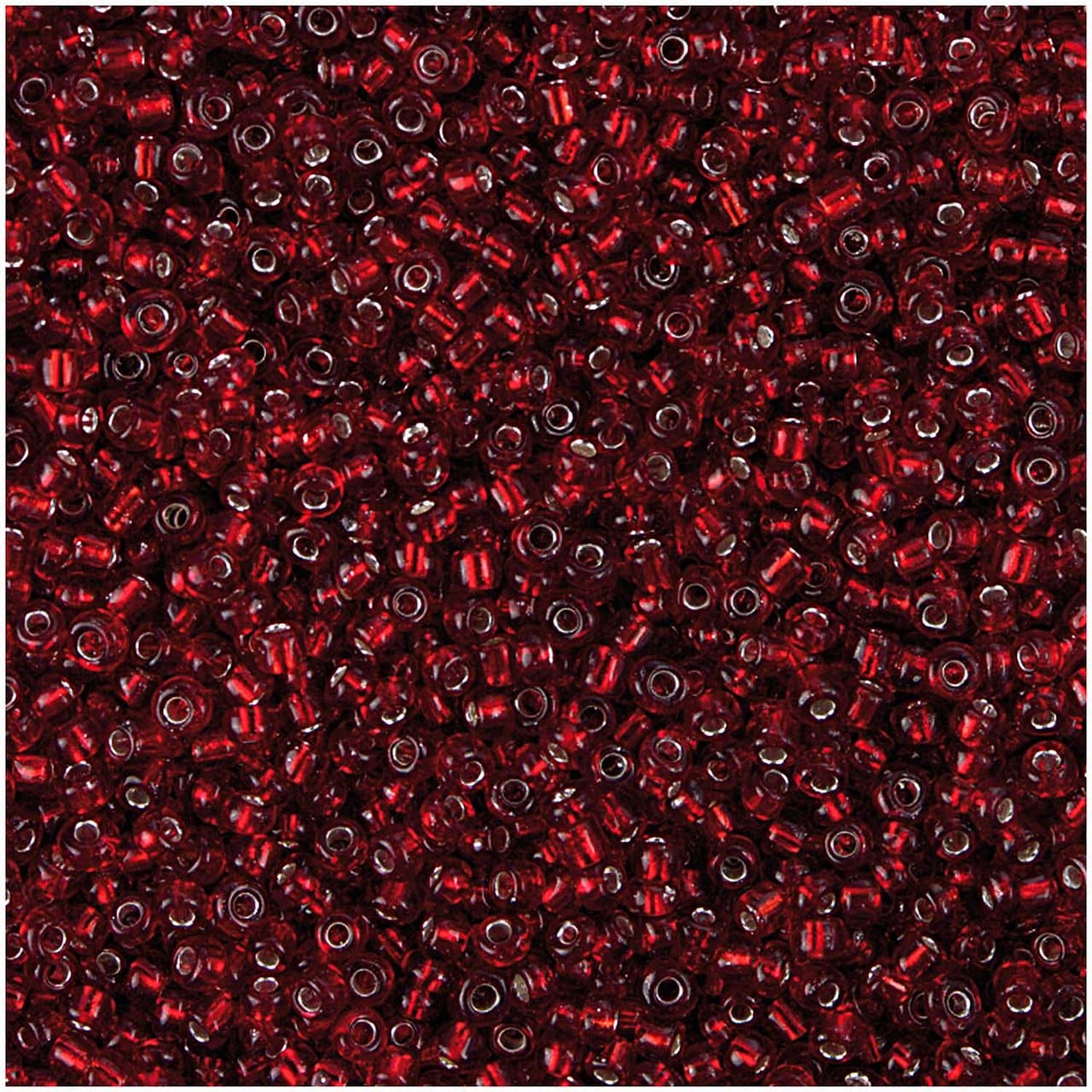 Rico Design Rocailles Perlen 2mm 14g rot/silber