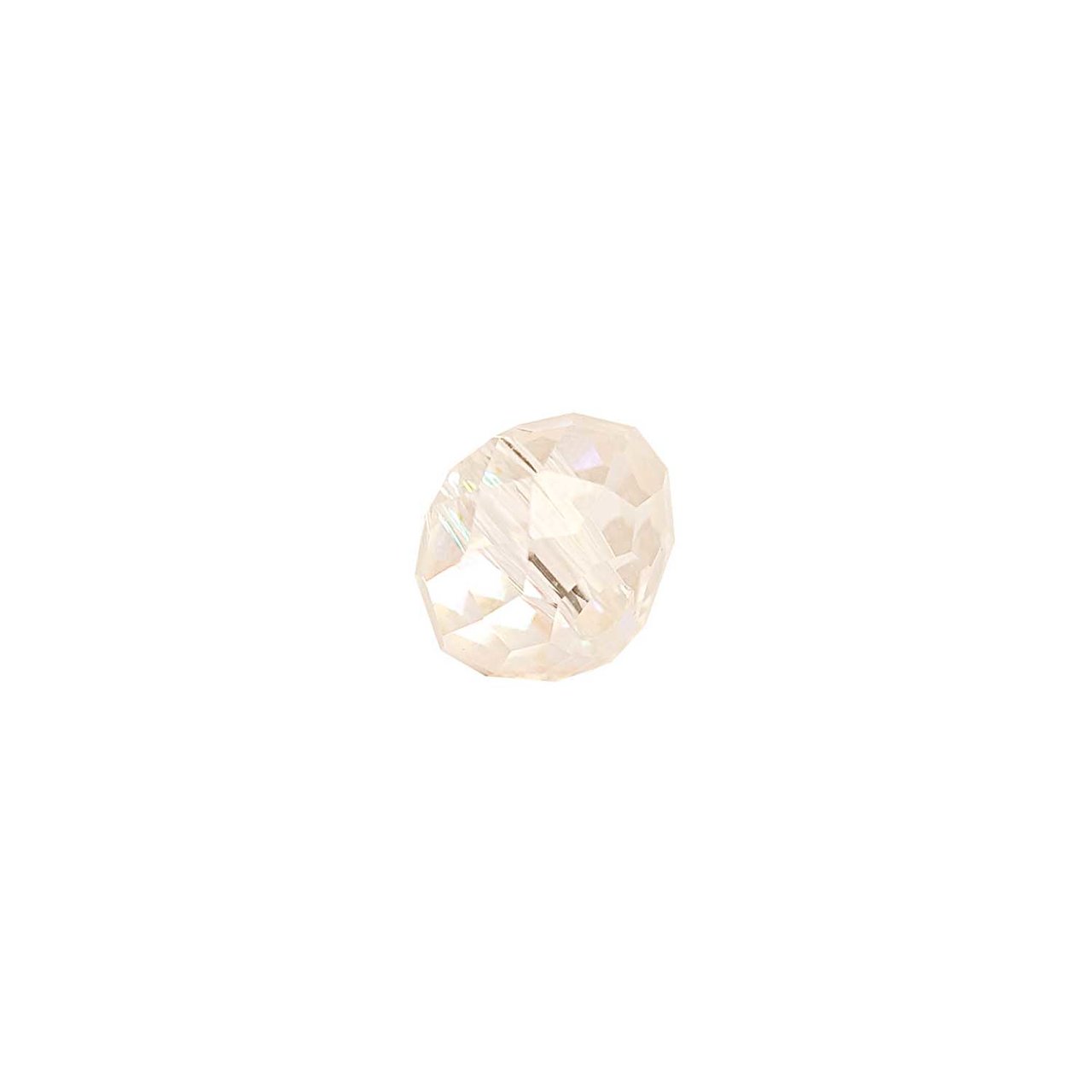 Rico Design Glasschliff-Diskus Perlen 6mm 12 Stück weiß AB