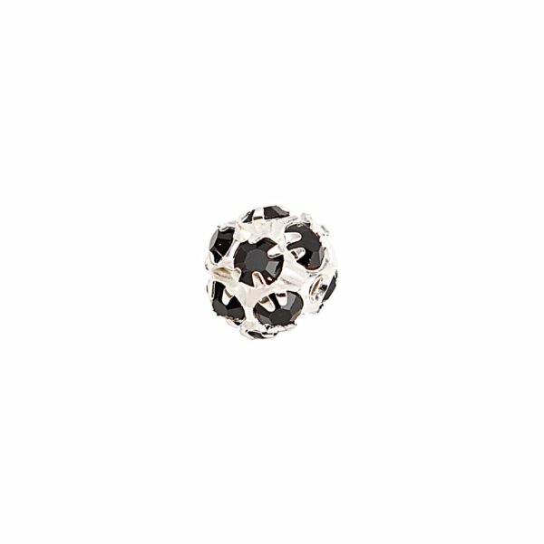 Rico Design Strassperle silber-schwarz 8mm 3 Stück