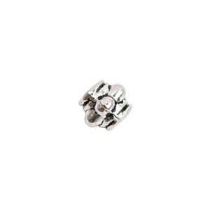 Rico Design Perle Ornament silber 3x4mm 35 Stück