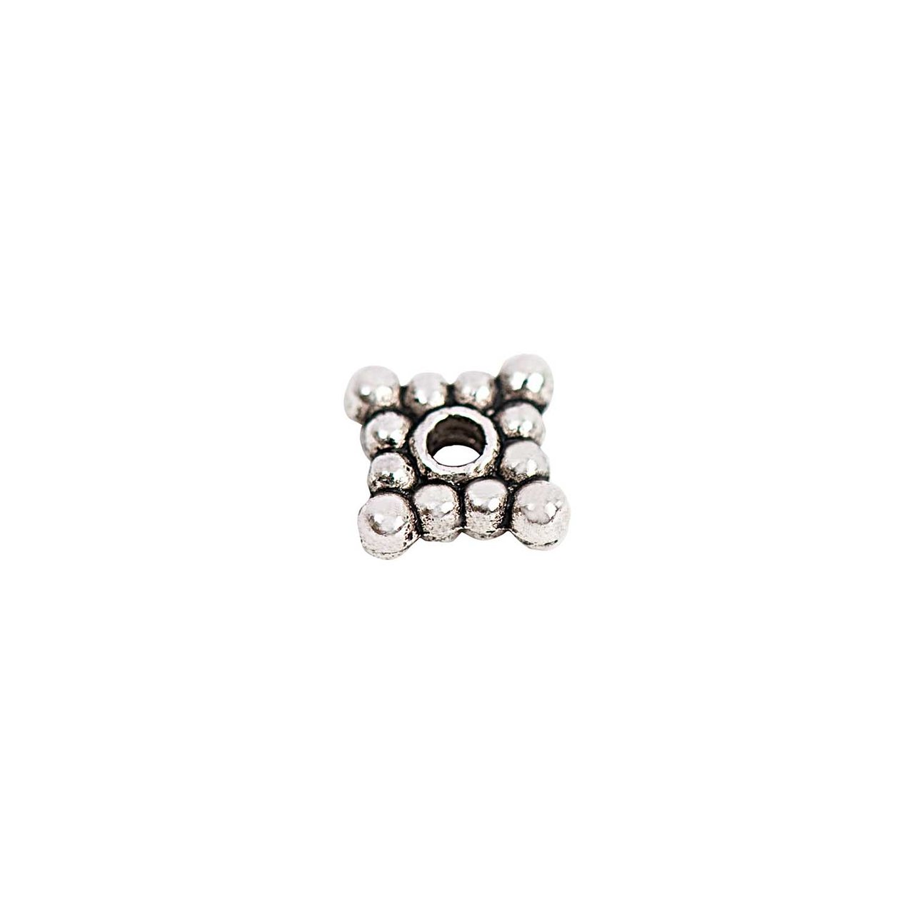 Rico Design Scheibe quadratisch mit Kugel silber 6x2mm 30 Stück