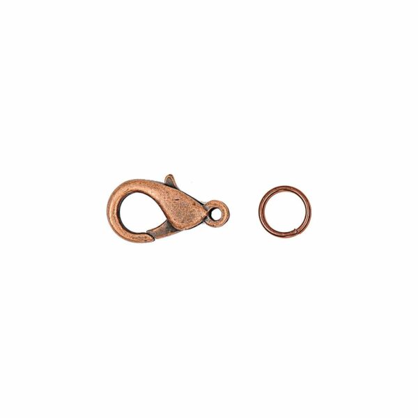 Jewellery Made by Me Karabiner mit 2 Federringe kupferfarbig 16mm