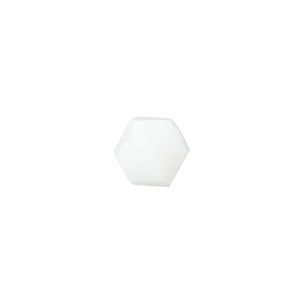 Rico Design Glasschliff-Raute Perlen 6mm 12 Stück weiß opak