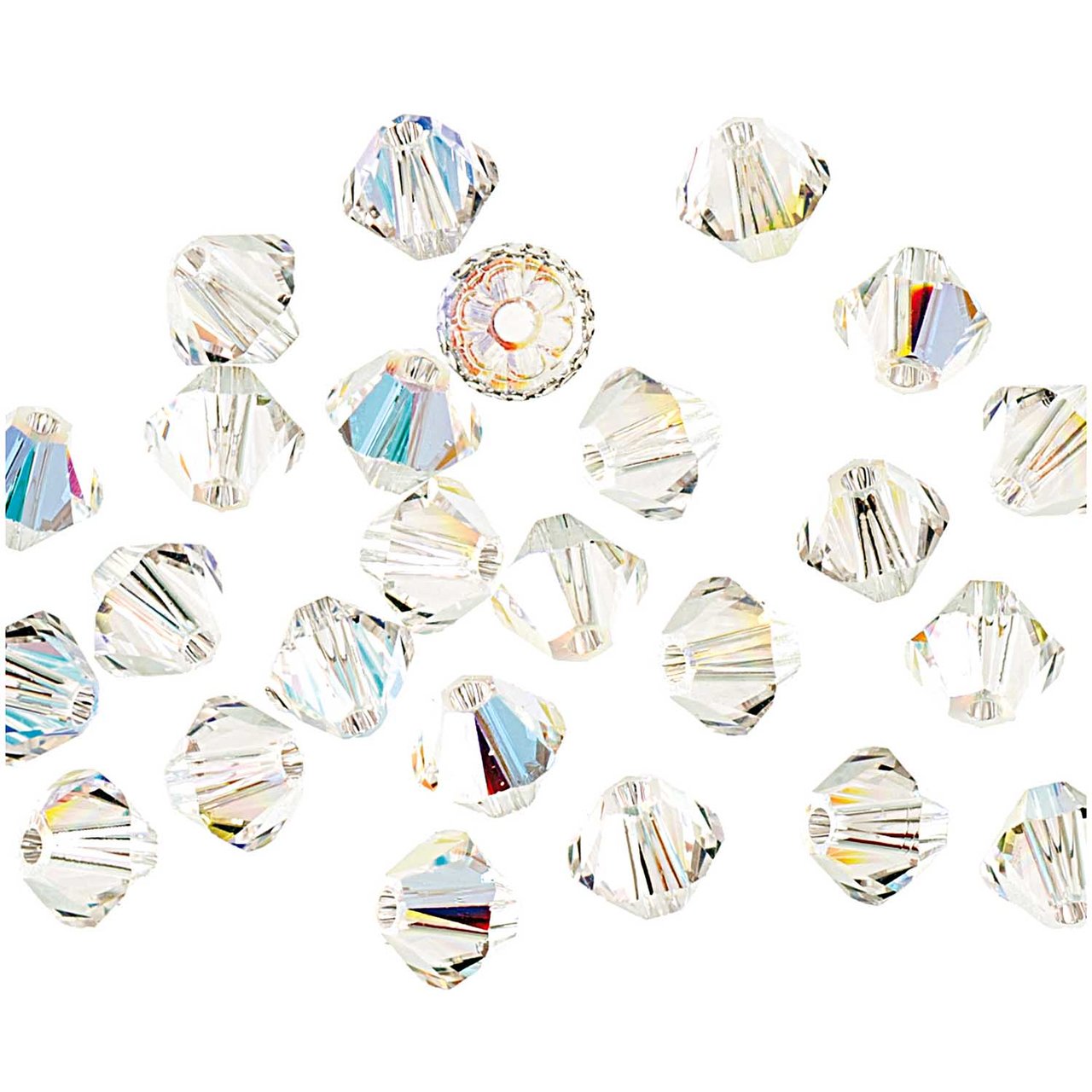Rico Design Glasschliff-Perle crystal AB 4mm 25 Stück