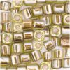 Rico Design itoshii cube Perlen 3x3mm 6g oliv Einzug gold