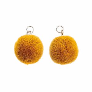 Jewellery Made by Me Pompons mit Öse 2cm 2 Stück senf