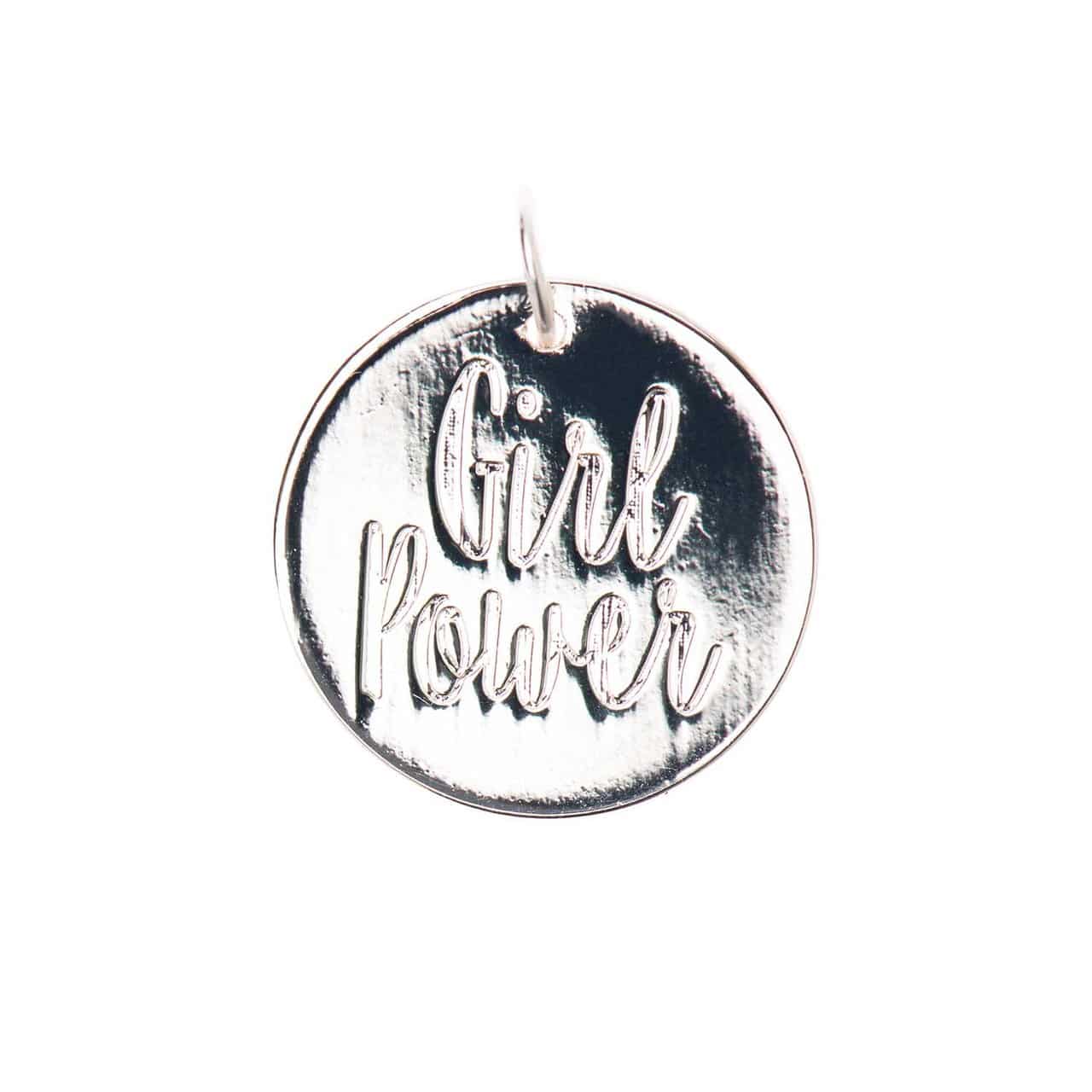 Mix it Up - Jewellery Anhänger Scheibe Girl Power silber Ø17mm