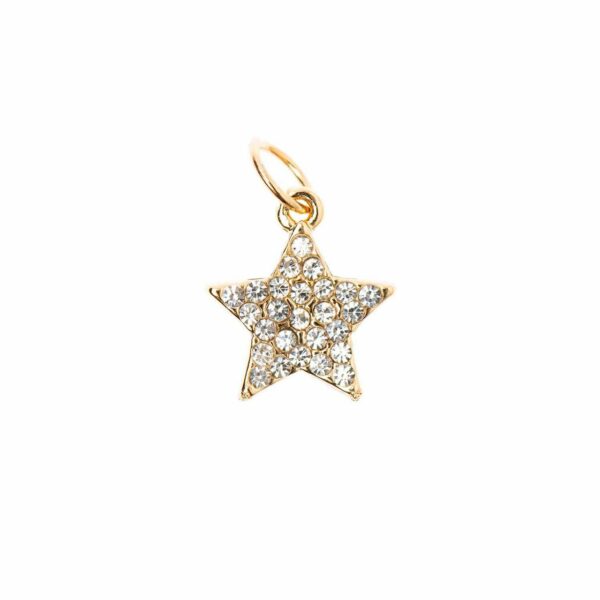 Mix it Up - Jewellery Stern Anhänger Strass gold Ø10mm