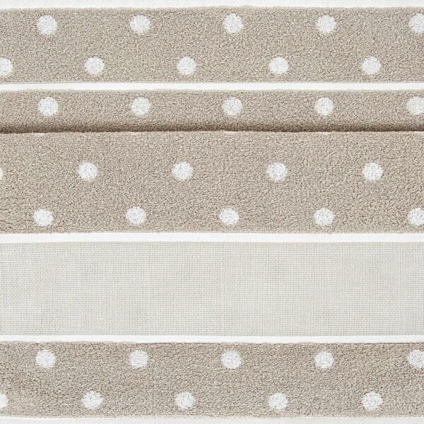 Rico Design Duschtuch mit weißen Punkten 70x140cm beige-weiß