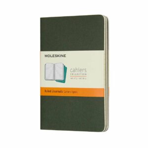 Moleskine Notizbücher Cahier liniert Kartoneinband A6 3 Stück myrtengrün