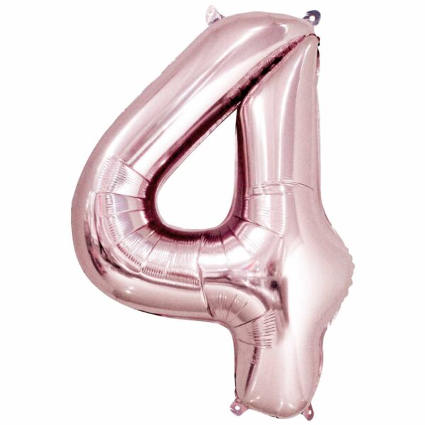 YEY! Let's Party Folienballon Zahl rosa 36cm 4