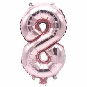 YEY! Let's Party Folienballon Zahl rosa 36cm 8