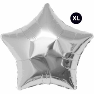 YEY! Let's Party Folienballon Stern 86cm silber