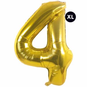 YEY! Let's Party Folienballon Zahl gold 86cm 4