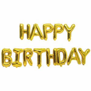YEY! Let's Party Folienballon-Set Happy Birthday gold 13teilig