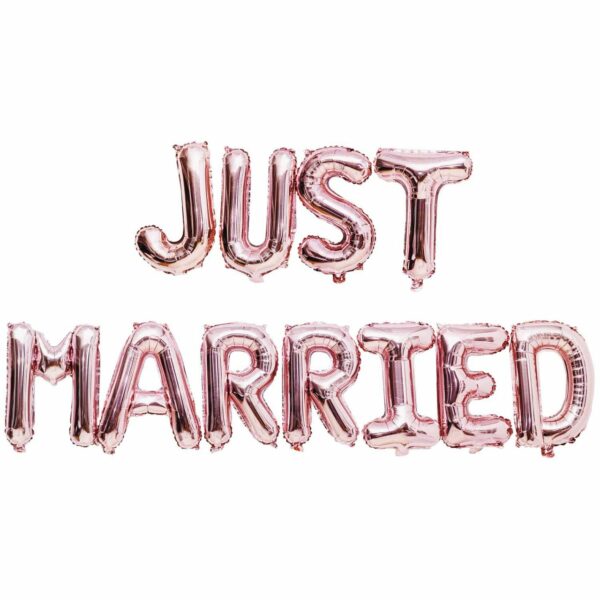 YEY! Let's Party Folienballon-Set Just married rosa 11teilig
