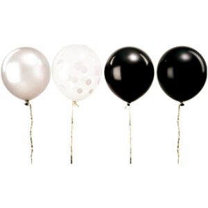 YEY! Let's Party Luftballon Mix schwarz-weiß 30cm 12 Stück