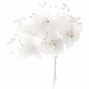 Blüten Organza weiß 6 Stück