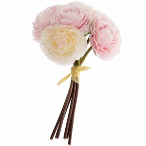 Ranunkelbund mit 6 Blüten rosa-weiß 22cm