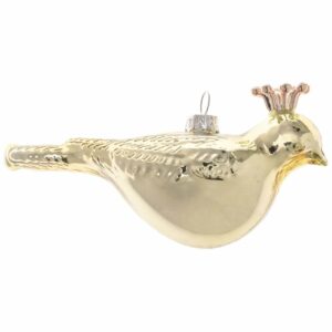 Baumschmuck Vogel mit Krone 12cm gold