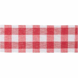 Dekoband kariert rot-weiß 4cm 3m