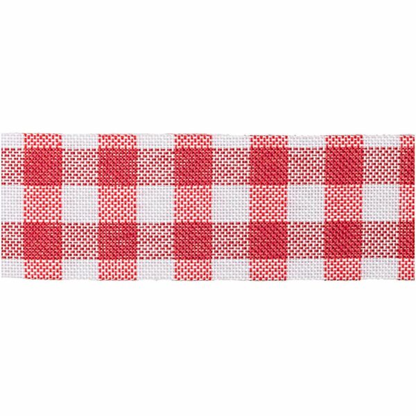 Dekoband kariert rot-weiß 4cm 3m