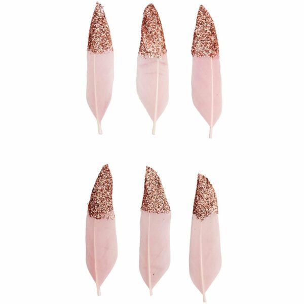 Ohhh! Lovely! Federn ca. 8cm 6 Stück rosa-roségold