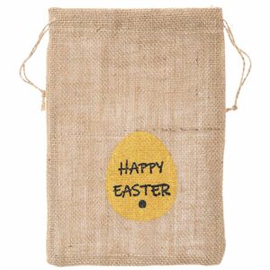 Leinenbeutel Happy Easter natur 28x20cm