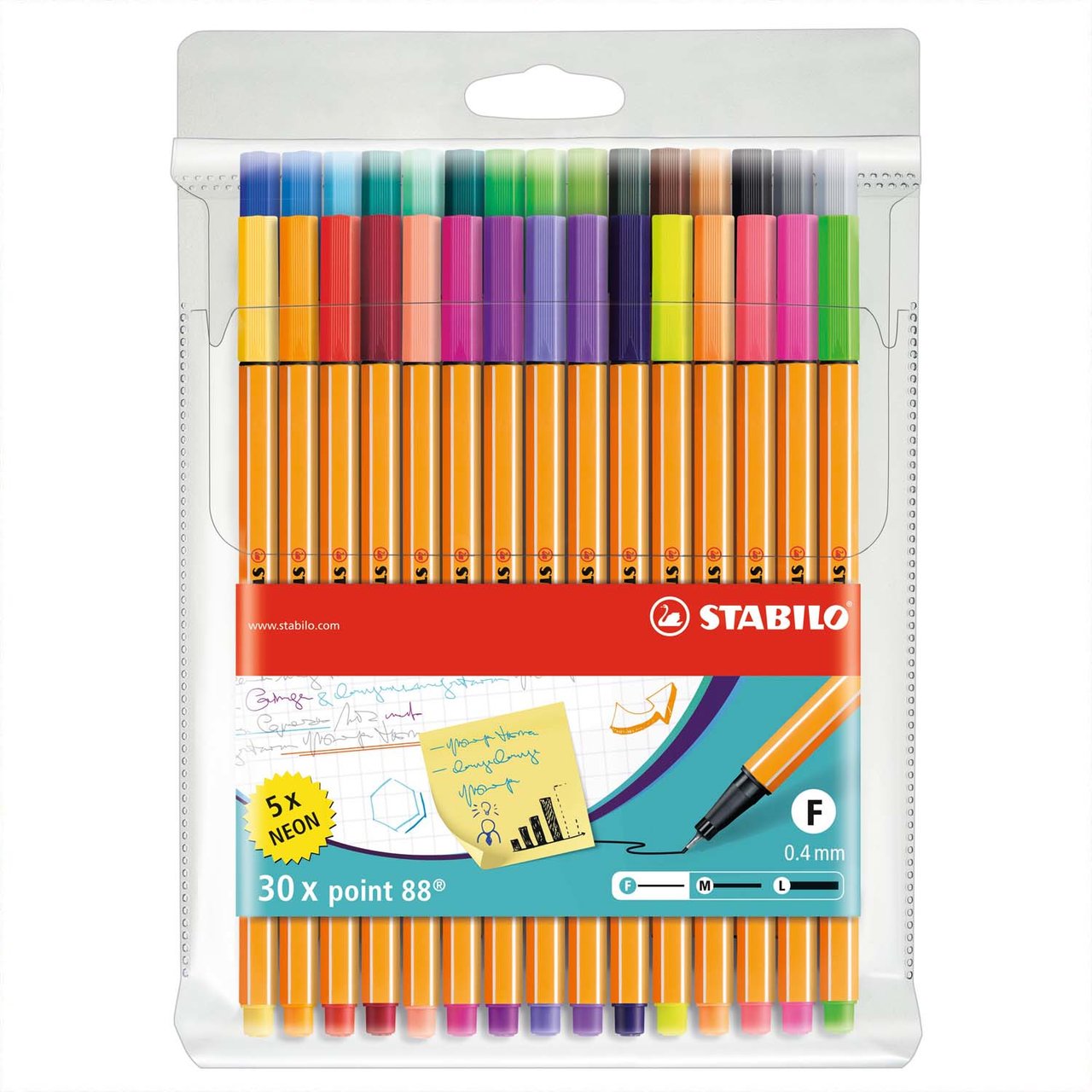 STABILO Point 88 Fineliner im Etui 30 Farben