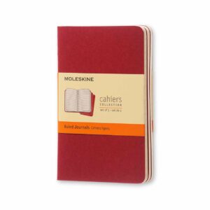 Moleskine Notizbücher Cahier liniert Kartoneinband A6 3 Stück preiselbeerrot