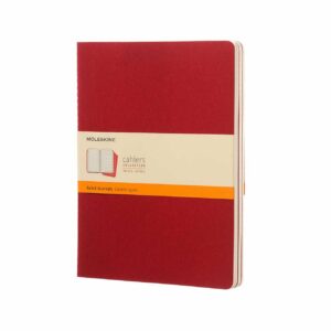 Moleskine Notizbücher Cahier XL liniert Kartoneinband 3 Stück preiselbeerrot