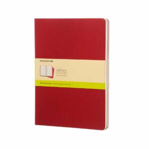 Moleskine Notizbücher Cahier XL blanko Kartoneinband 3 Stück preiselbeerrot