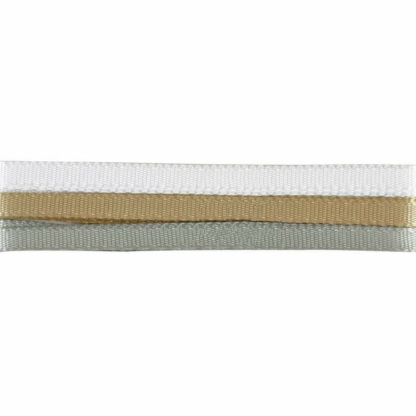 Gütermann Aufhängeband weiß-gold-silber 7mm 3x1m