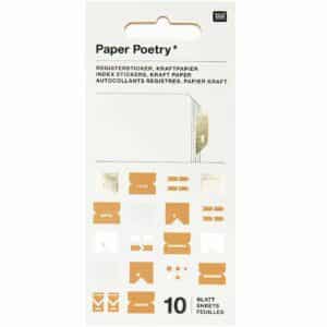 Paper Poetry Stickerbuch Register Kraftpapier 10 Blatt