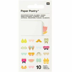 Paper Poetry Stickerbuch Register Blumen 10 Blatt