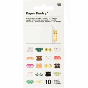 Paper Poetry Stickerbuch Register Tiere 10 Blatt