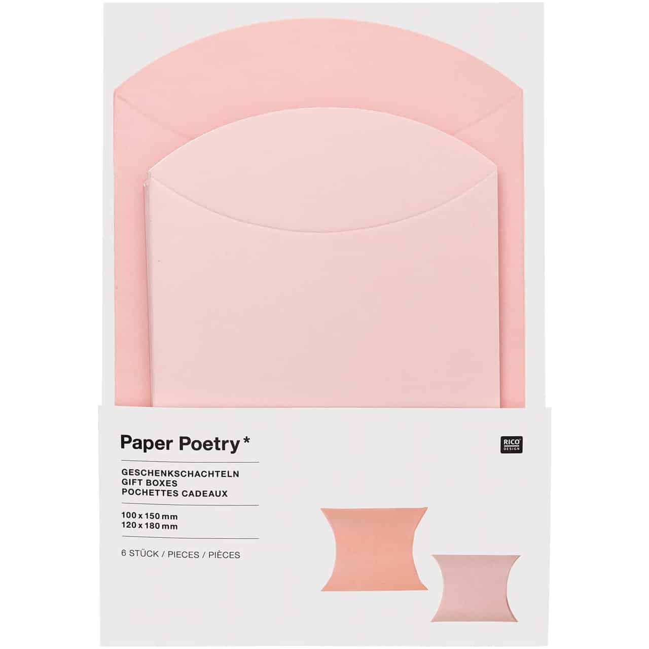 Paper Poetry Geschenkschachteln Set 6 Stück rosa