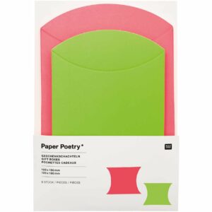 Paper Poetry Geschenkschachteln Set 6 Stück neon grün-pink