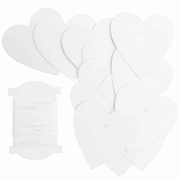 Paper Poetry Papieranhänger Herzen M 24 Stück weiß