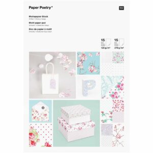 Paper Poetry Motivpapier Block Floral 21x30cm 30 Blatt