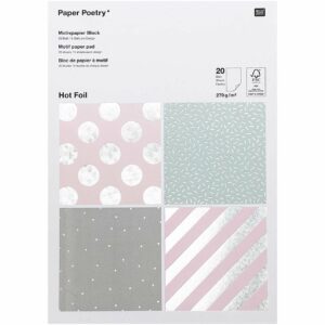 Paper Poetry Motivpapier Block hologramm 270g/m² 20 Blatt Hot Foil