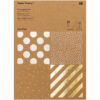 Paper Poetry Kraftpapier Block Streifen 270g/m² 20 Blatt Hot Foil