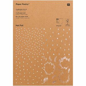 Paper Poetry Kraftpapier Block X-Mas 270g/m² 20 Blatt Hot Foil