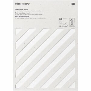 Paper Poetry Graukarton Block 30 Blatt 50-400g/m²