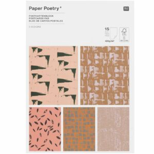 Paper Poetry Postkartenblock Struktur 15 Stück